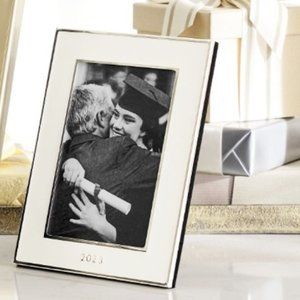 SOLD New in Box Pottery Barn White Enamel and Silver Frame